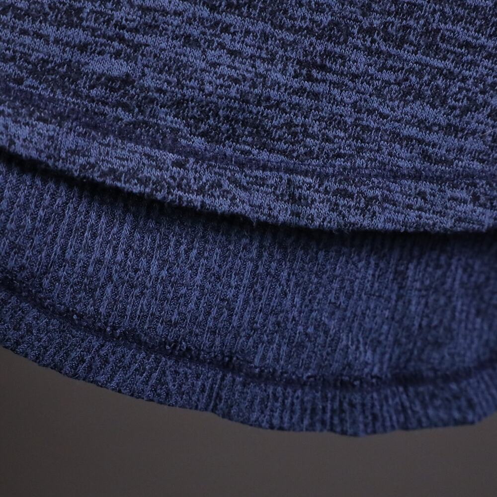 Rag & Bone Jean Shirt Womens L Marled Blue Amelie Long Sleeve Ribbed Soft Dolman - Picture 11 of 11